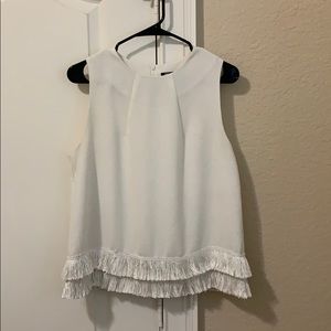 Unique fringe-bottom blouse